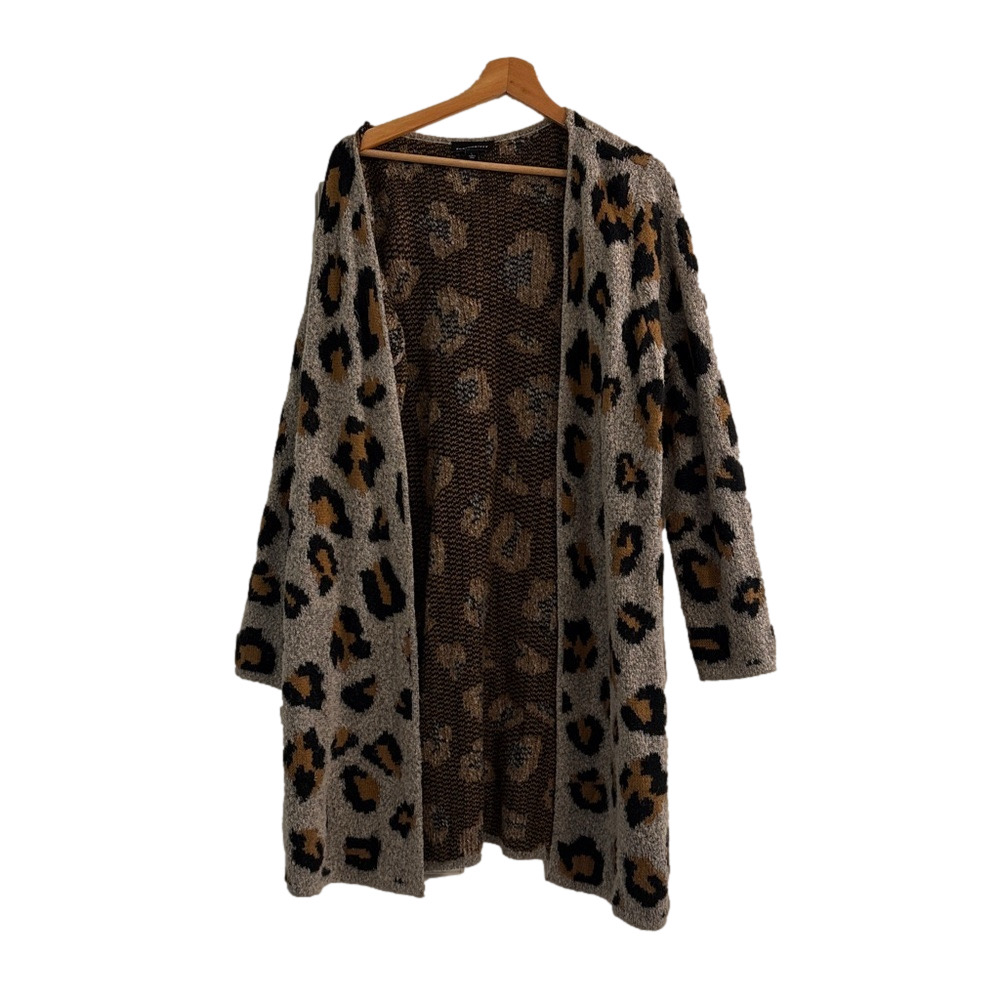 Fortune + Ivy Leopard Print Open Cardigan - Size L